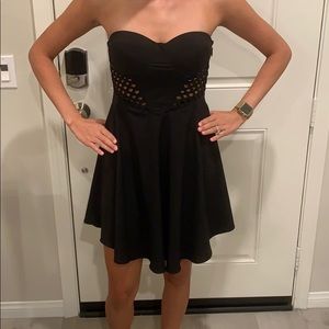 Black Strapless Babydoll Dress